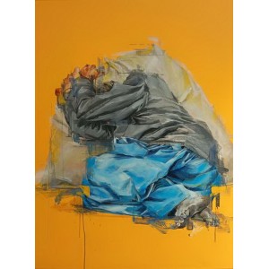 Khalid Khan-Kaay, 38 x 52 Inch, Acrylic on Canvas, Figurative Painting, AC-KHKN-091